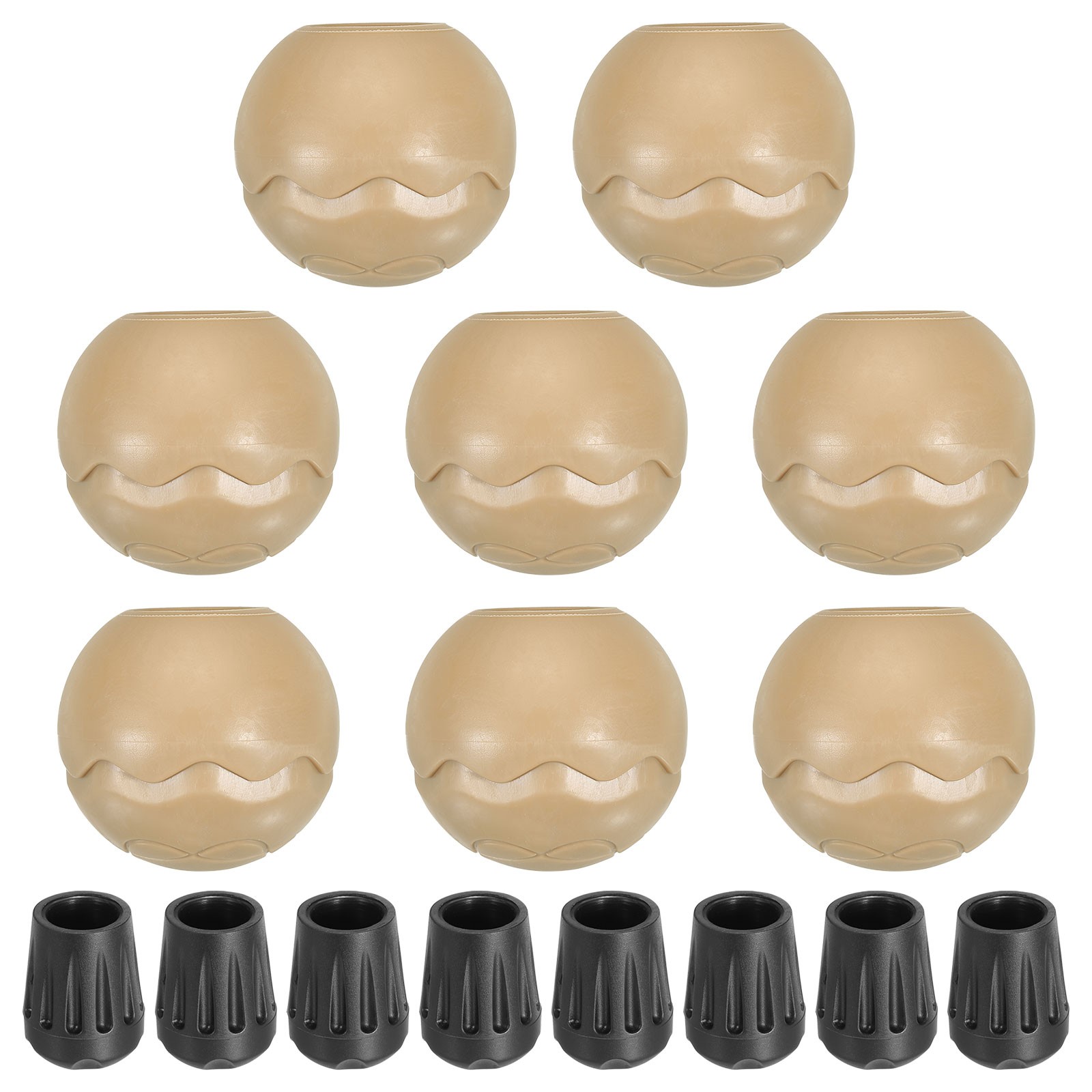 8Pcs 0.55" Chair Feet Replacement TPE Camping Chair Leg Tips Cap Protector Beige