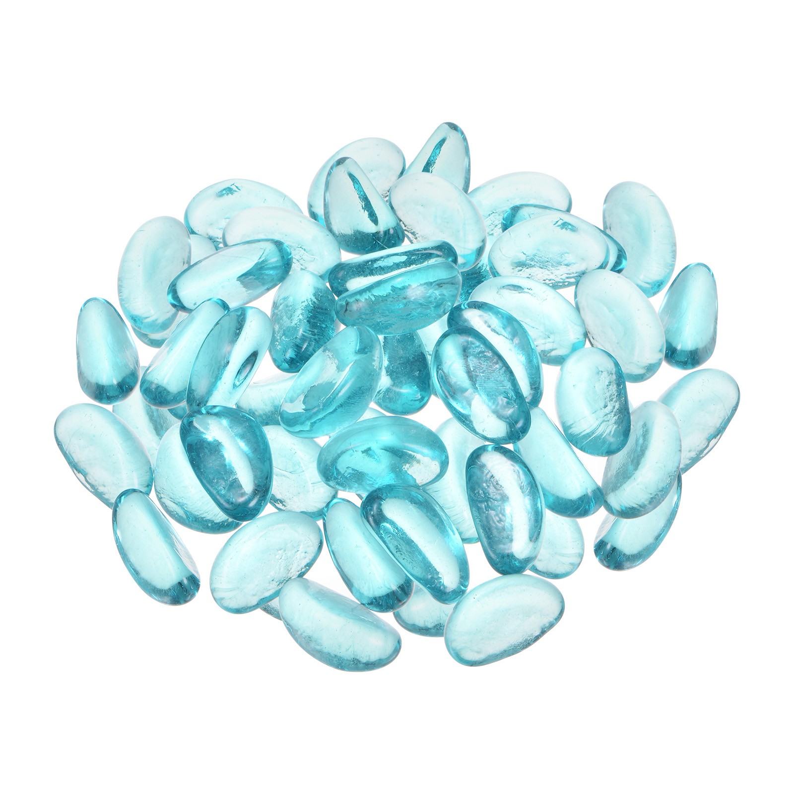 Fire Glass Beads Glass Marbles Gravel Pebbles 1000g/2.2lbs Blue