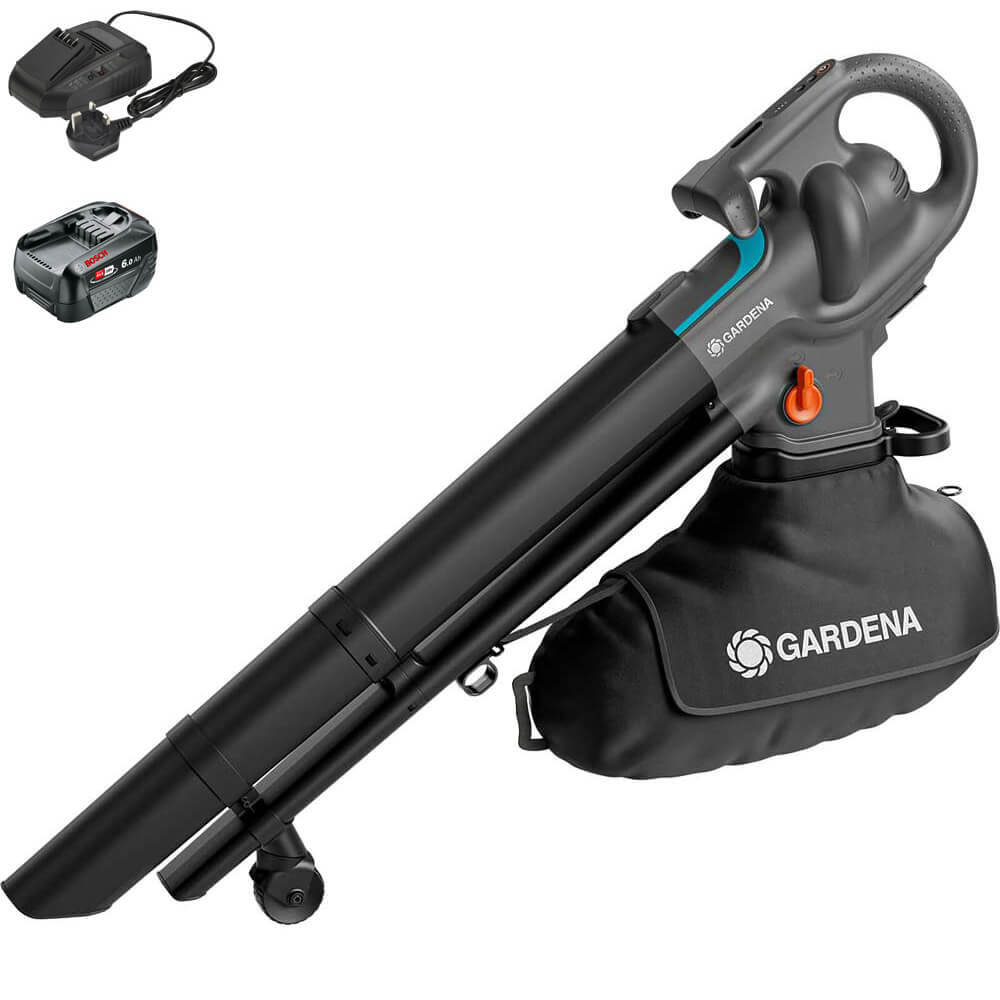 Gardena POWERJETCOLLECT P4A 18v Cordless Garden Leaf Blower and Vacuum 1 x 6ah L