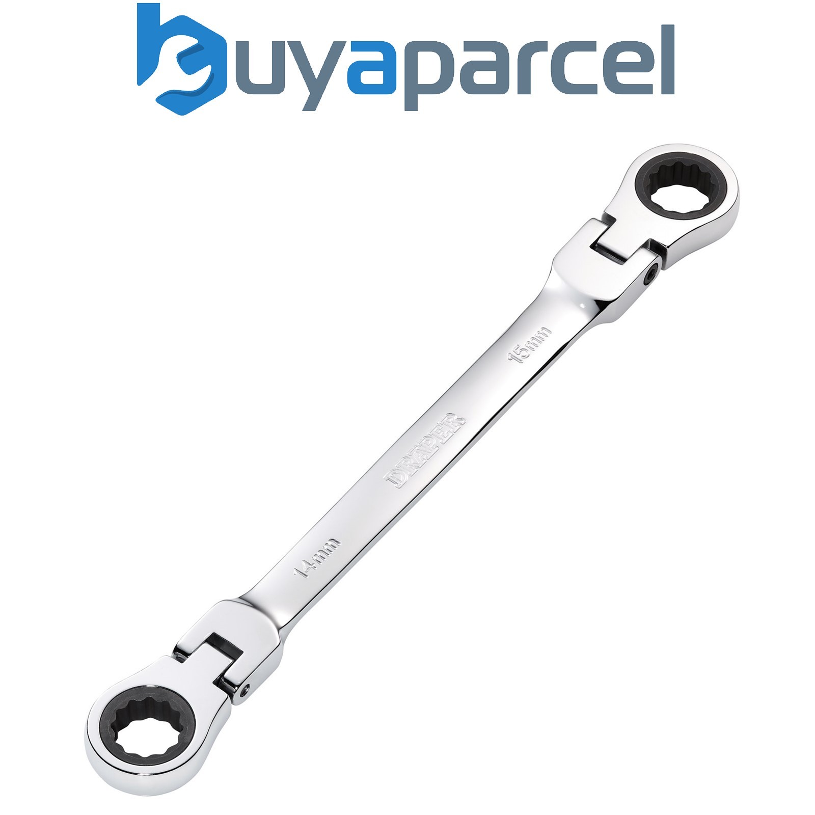 Draper 27747 Draper HI-TORQ Metric Flexible Head Double Ring Ratchet Spanner, 14