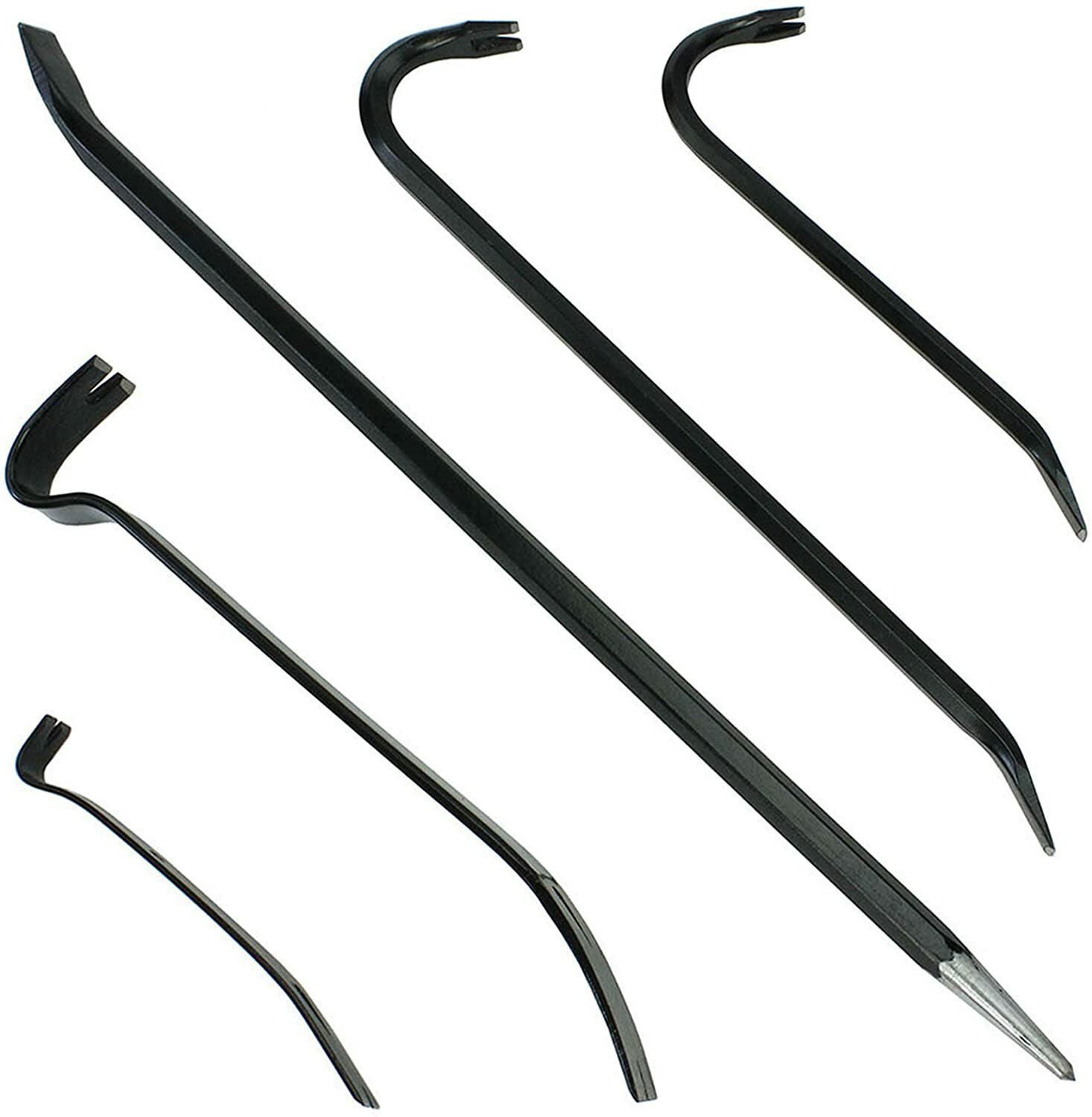 Crowbar Pry Bar Long Wrecking Crow Rod Steel Flat Large Nail Pull 5 Piece Set