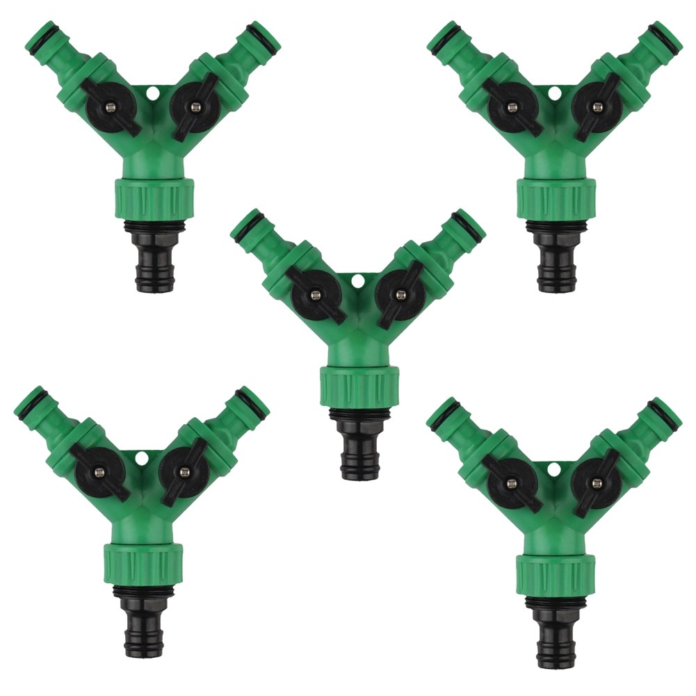 2X(Y-Type Connector, Diverter with , Garden Irrigation Water Dispenser W2E4)