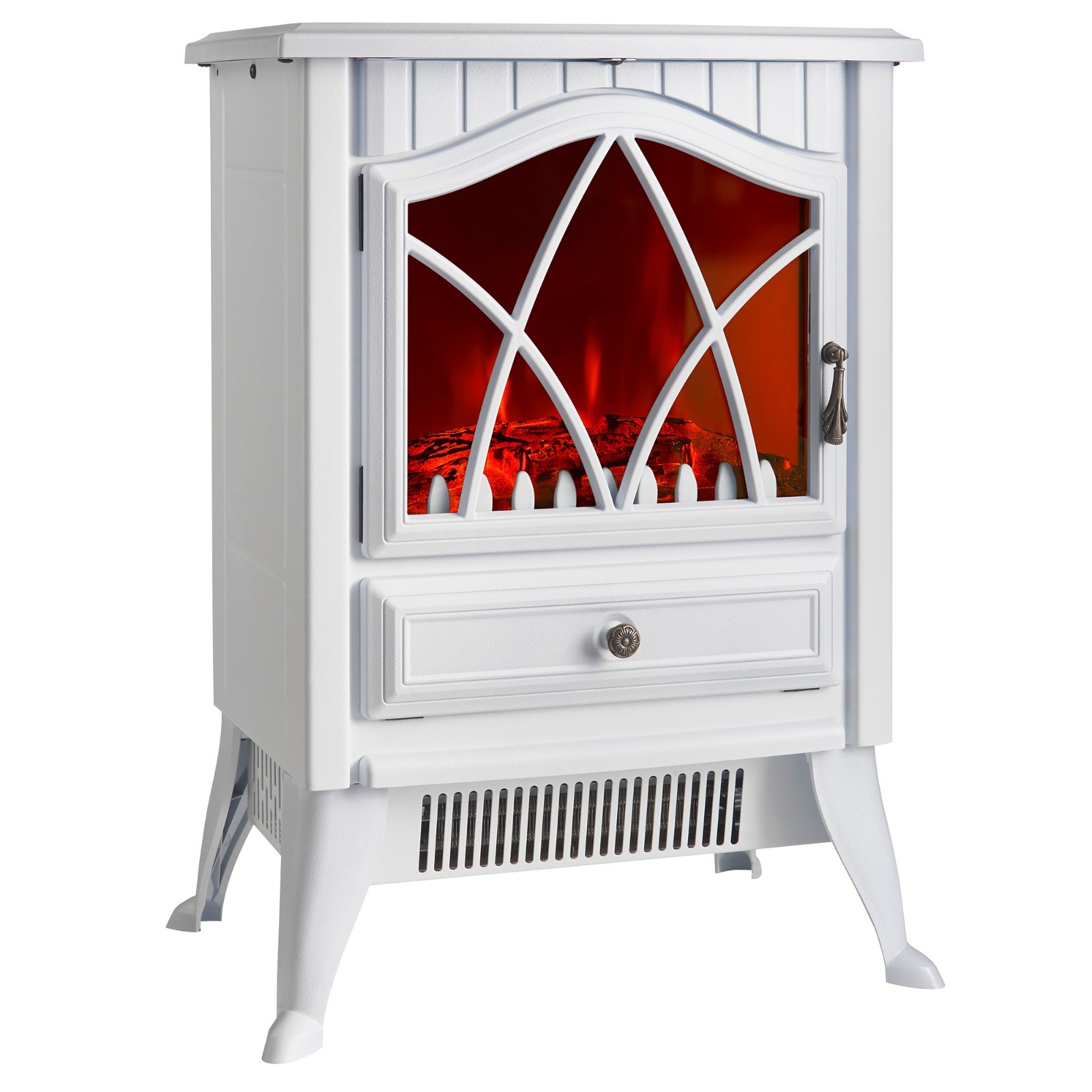 VonHaus Electric Stove Heater 1800W Indoor Fireplace Log/Wood Burner LED Flames