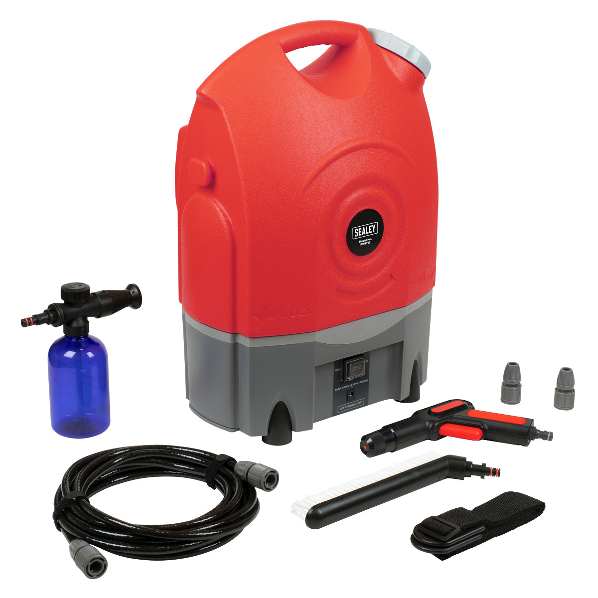 Sealey Portable Pressure Washer 12V Rechargeable Lightweight 123psi PW1712
