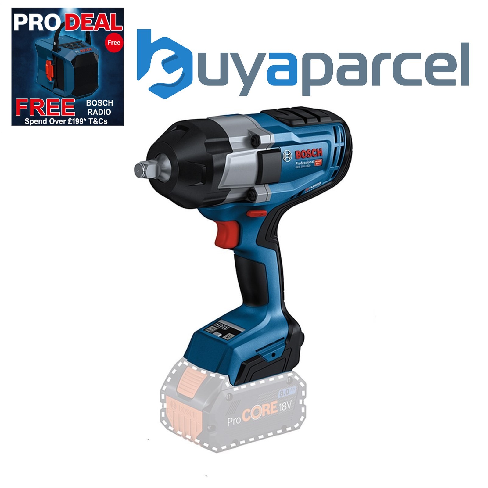 Bosch GDS 18V-1000 BITURBO 18v Brushless Cordless 1/2" Impact Wrench Bare