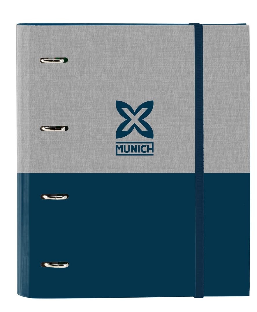 MUNICH STREET - 4 Ring Binder 35 cm with 100 A4 Sheets, Ideal for Children of Di