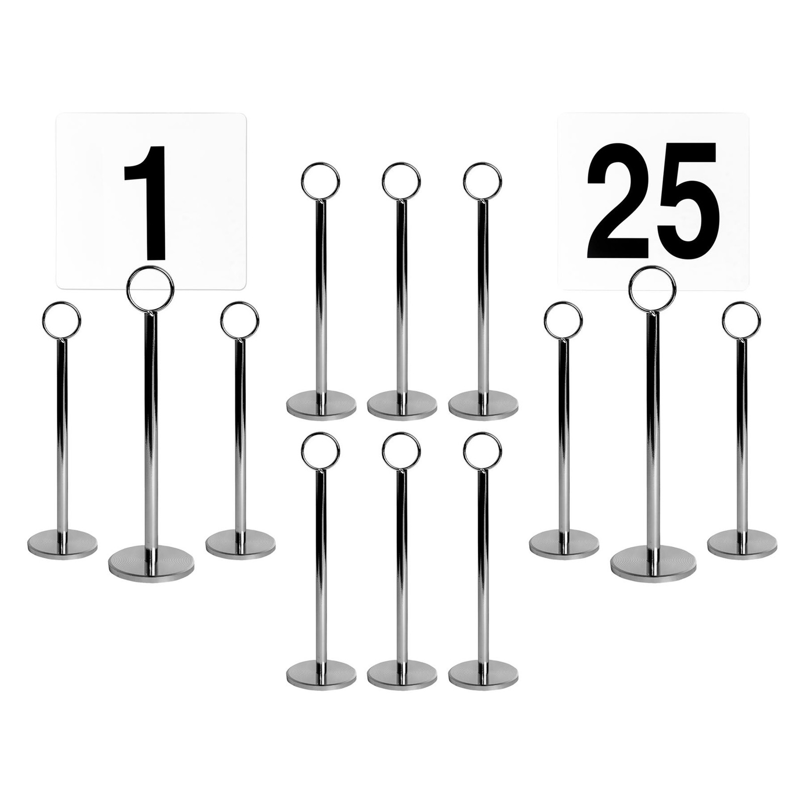 25x Table Numbers with 20cm Holders Wedding Place Card Sign Stand Set Silver