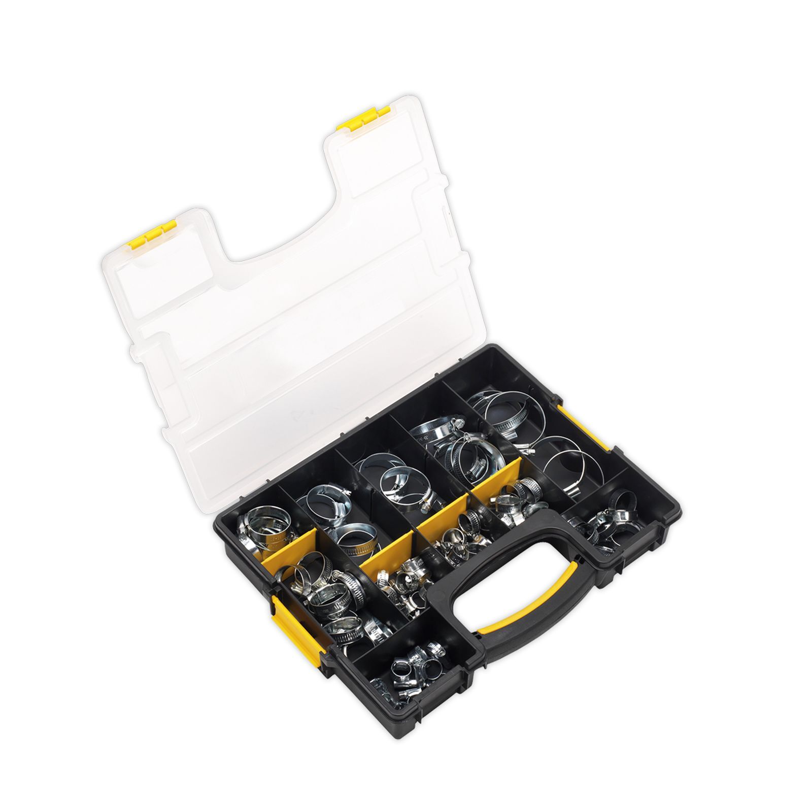 1x 85 Piece Sealey 8-57mm Diam Hose Clip Assortment - SHC85AC