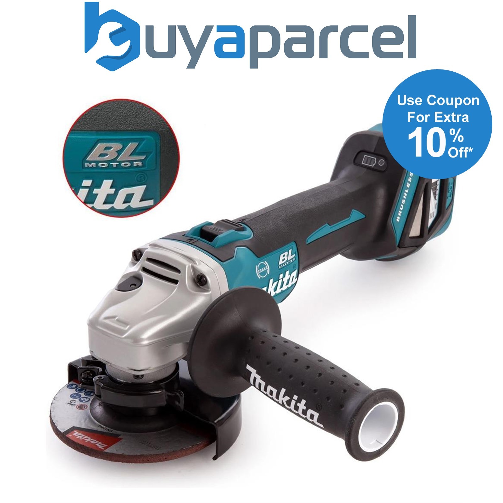 Makita DGA463Z 18v Cordless Brushless 115mm Angle Grinder + Blade - Bare Unit