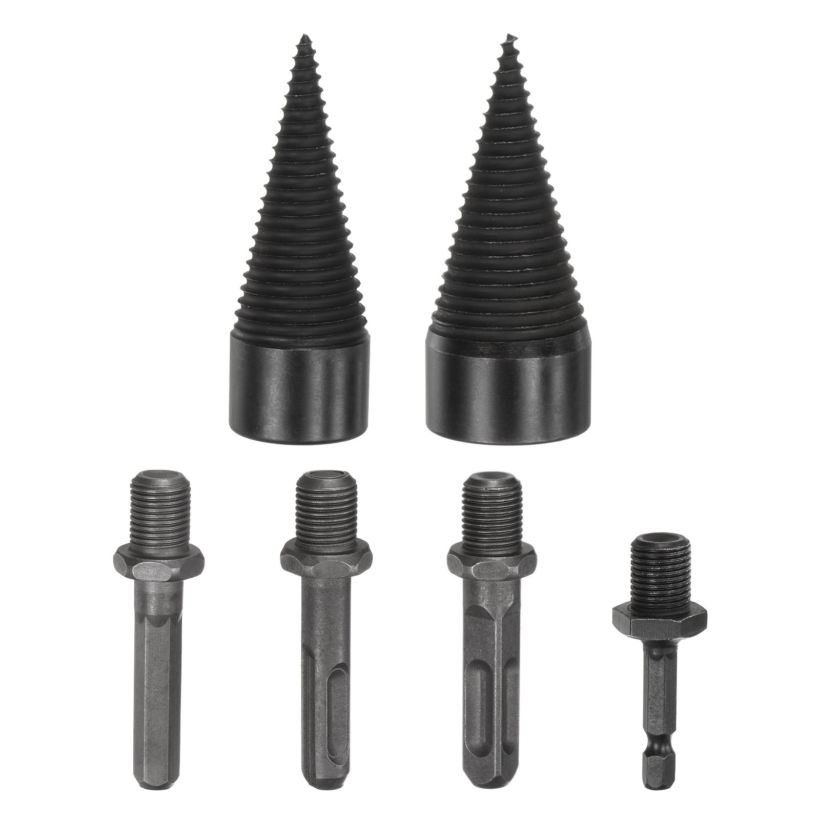 2-Pack Wood Splitter Drill Bit 32mm + 38mm+4 Handles for Stove/Farm