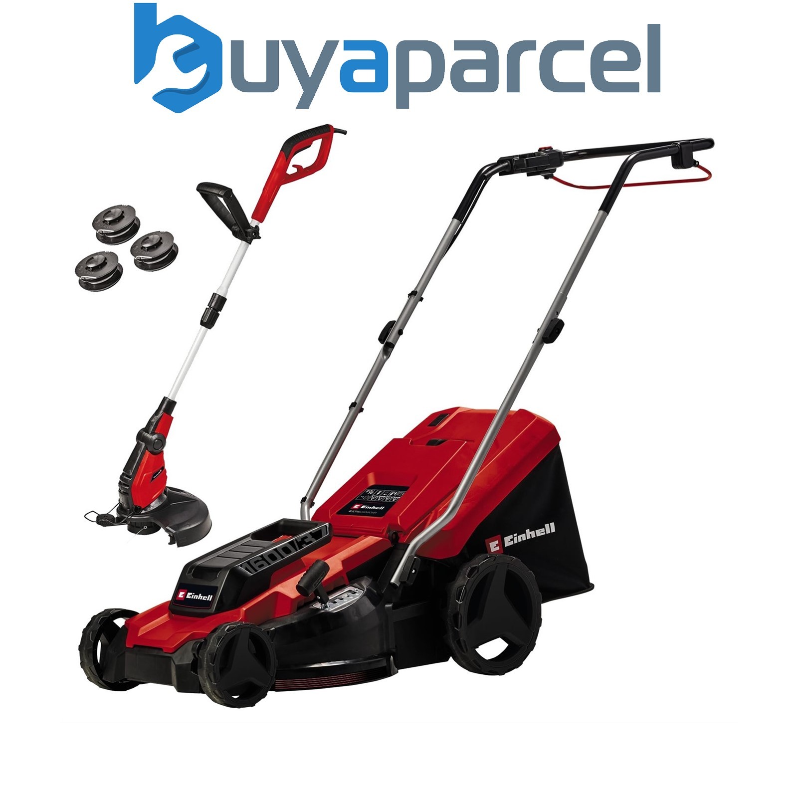 Einhell 37cm Lawnmower 1600W Corded Electric + Corded Garden Strimmer 30cm 450w