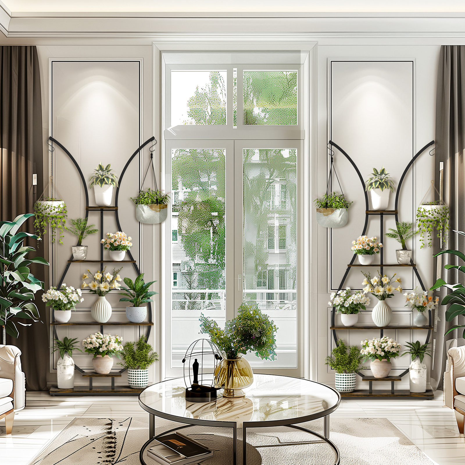 72" Metal Plant Stand for Indoor Patio Plants Multiple Plant Rack Display Shelf