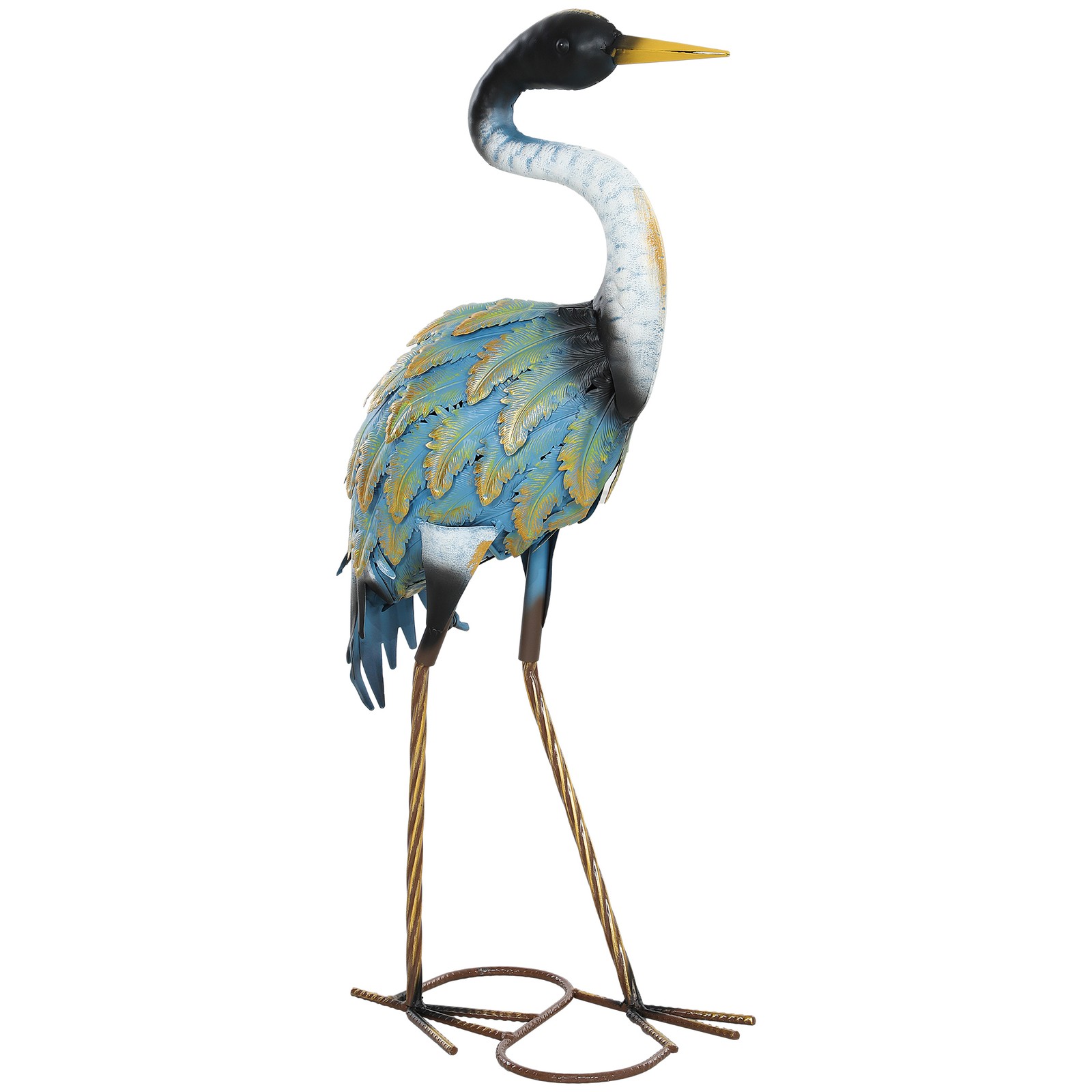 Outsunny Heron Garden Statue, Metal Garden Gift with Stakes, Multi-Colour