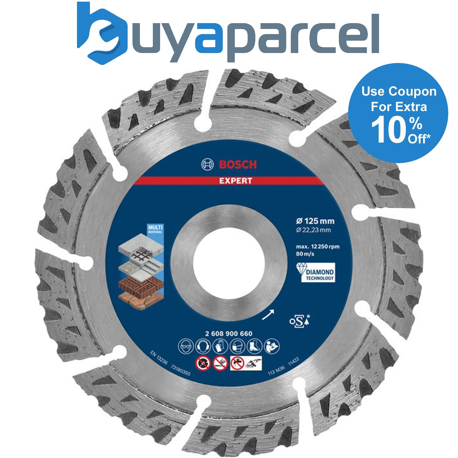 Bosch EXPERT MultiMaterial Diamond Cutting Disc 125 x 22.23 x 2.2 x 12mm