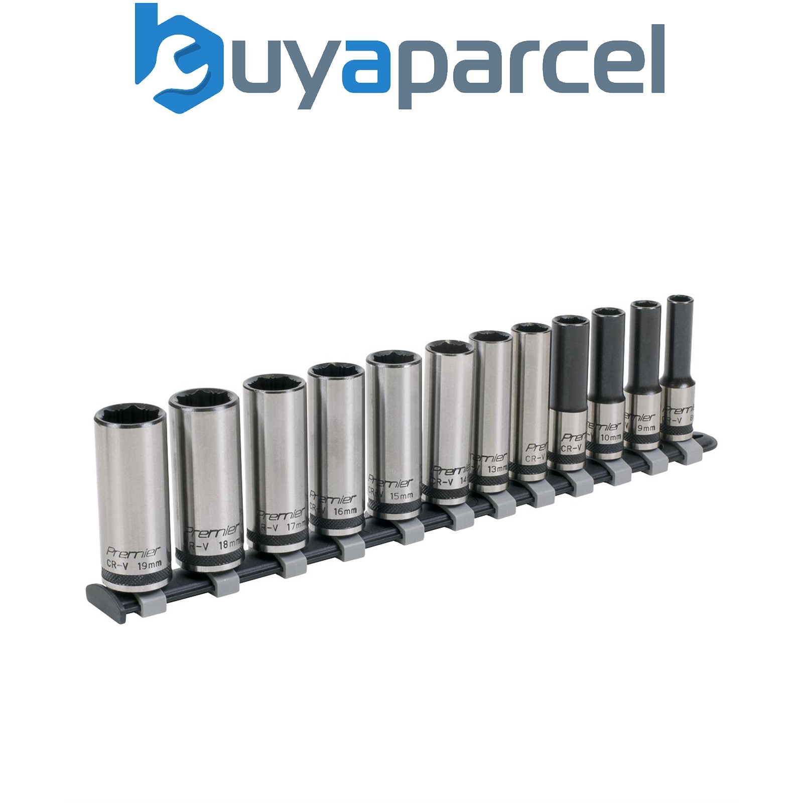 Sealey AK2744B Premier Black Deep Lock-On&trade; Socket Set 3/8"Sq Drive 12pc