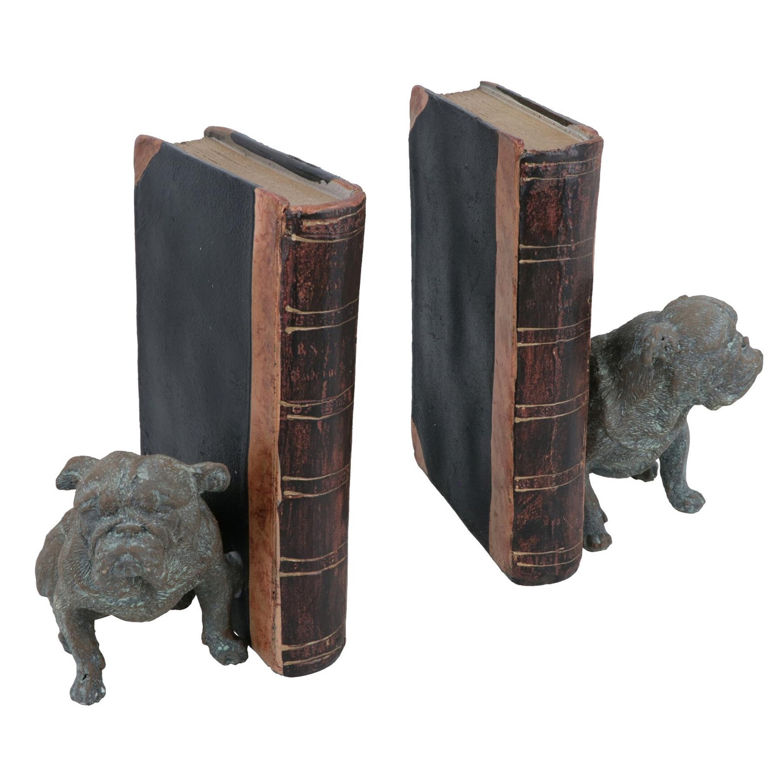 Bulldog Dog Bookends Ornament Figurine Cast Iron Book Ends Stand Holder