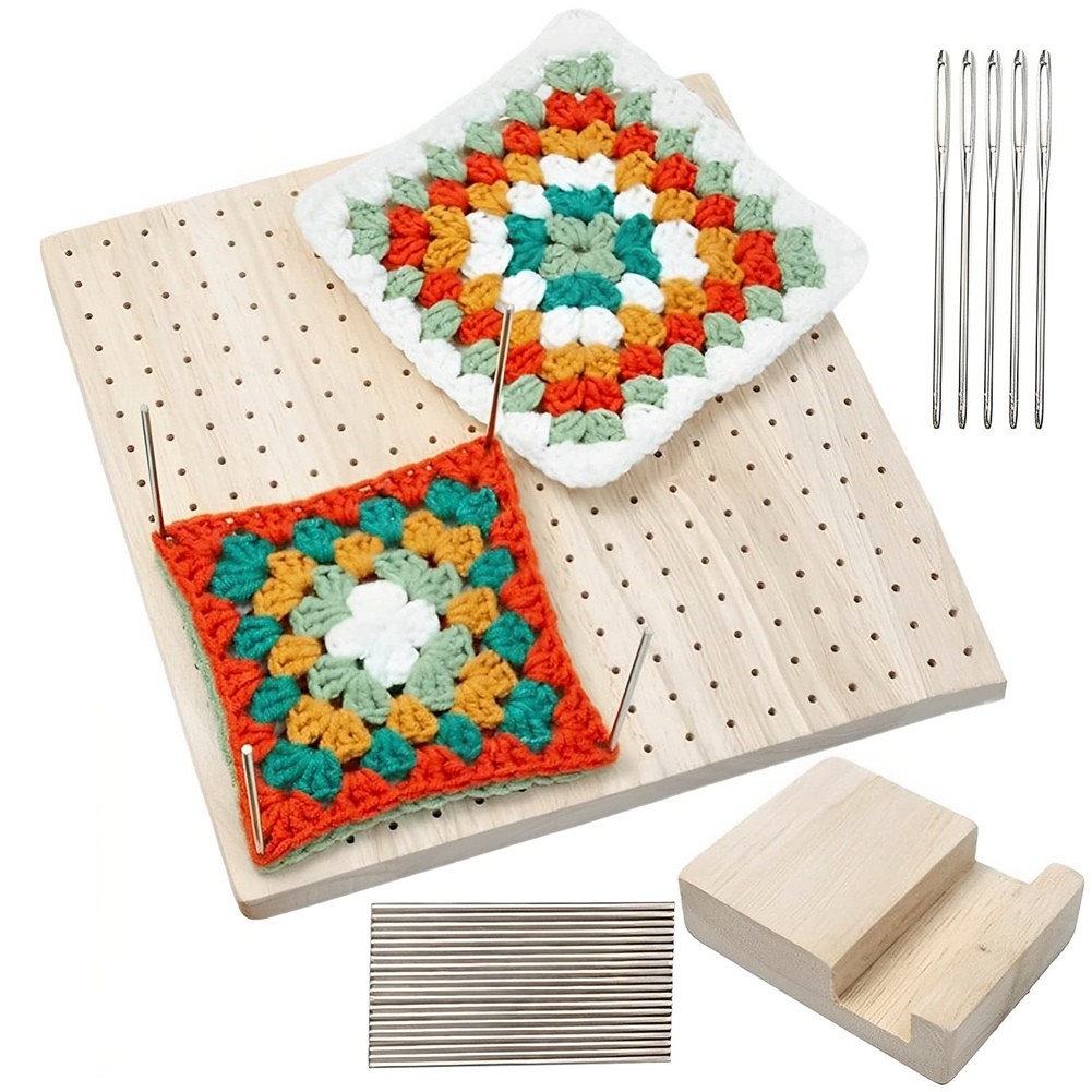 Wooden Crochet Blocking Board Reusable Handcrafted Knitting Blocking Mat2798