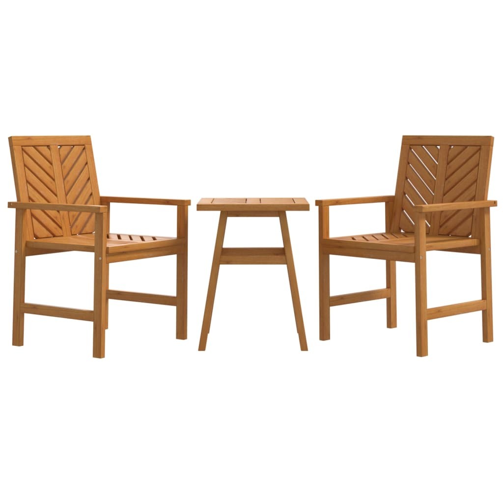 Garden Lounge Set 3 Piece Solid Wood Acacia Side Table Dining Chair vidaXL
