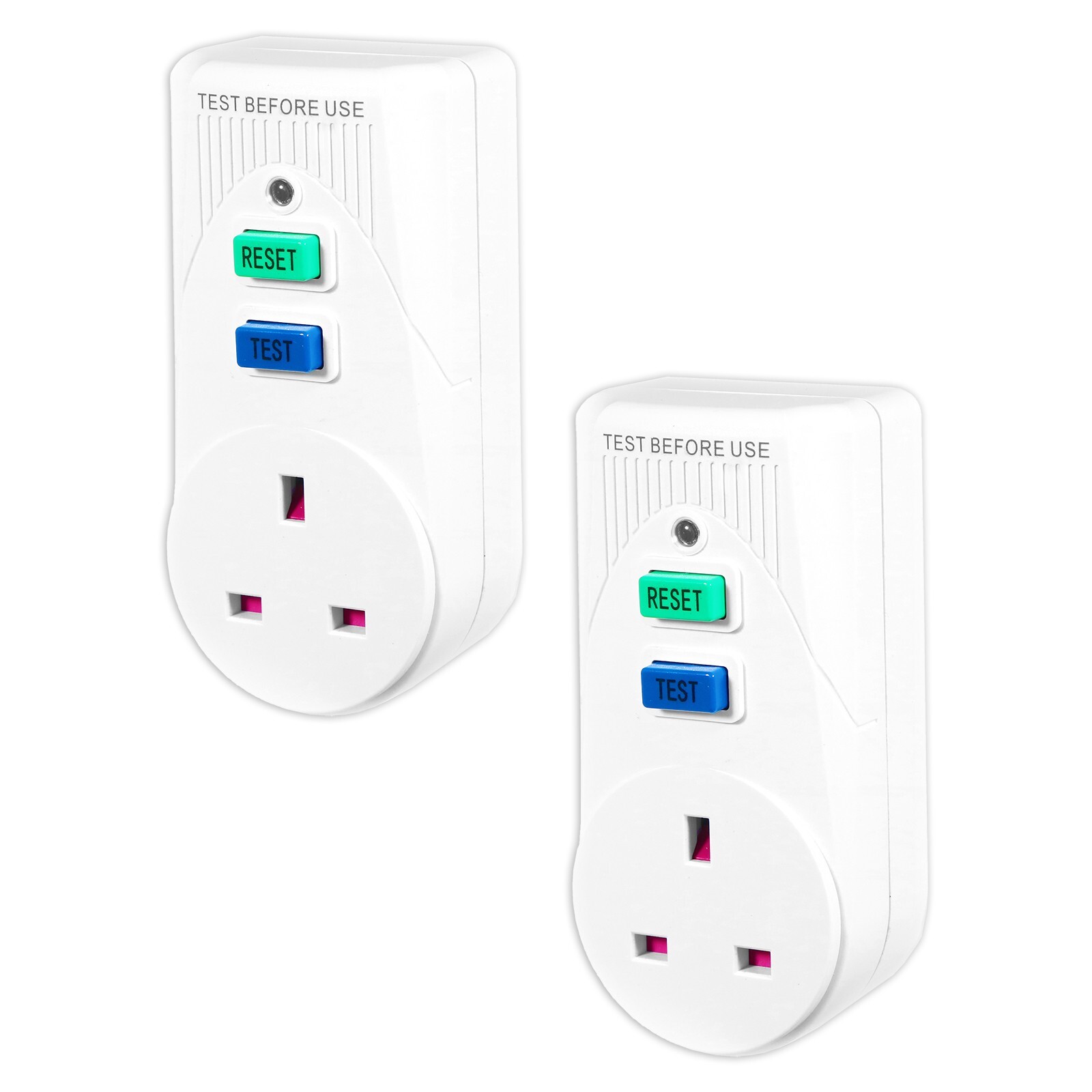 RCD Safety Plug Single Socket Circuit Breaker Electric Power Trip Switch 2 Pack