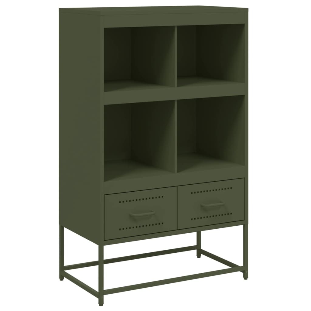 Highboard Sideboard Buffet Cabinet Storage Cupboard Olive Green Steel vidaXL