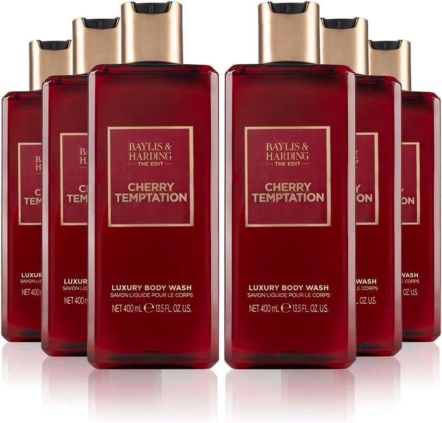 Baylis & Harding The Edit Cherry Temptation Body Wash, 400 ml (Pack of 6) - Veg