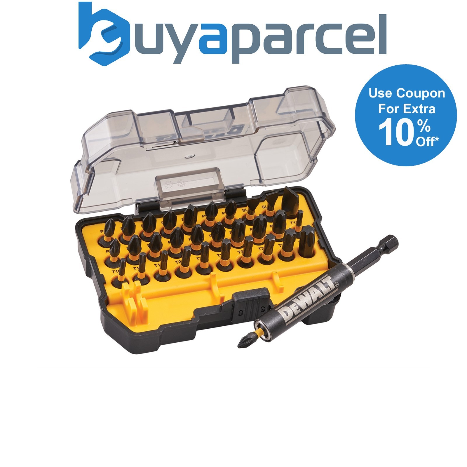 DeWalt Flex Torq Impact Screwdriver Bit Set + Bit Holder 32 Piece DT70585T-QZ