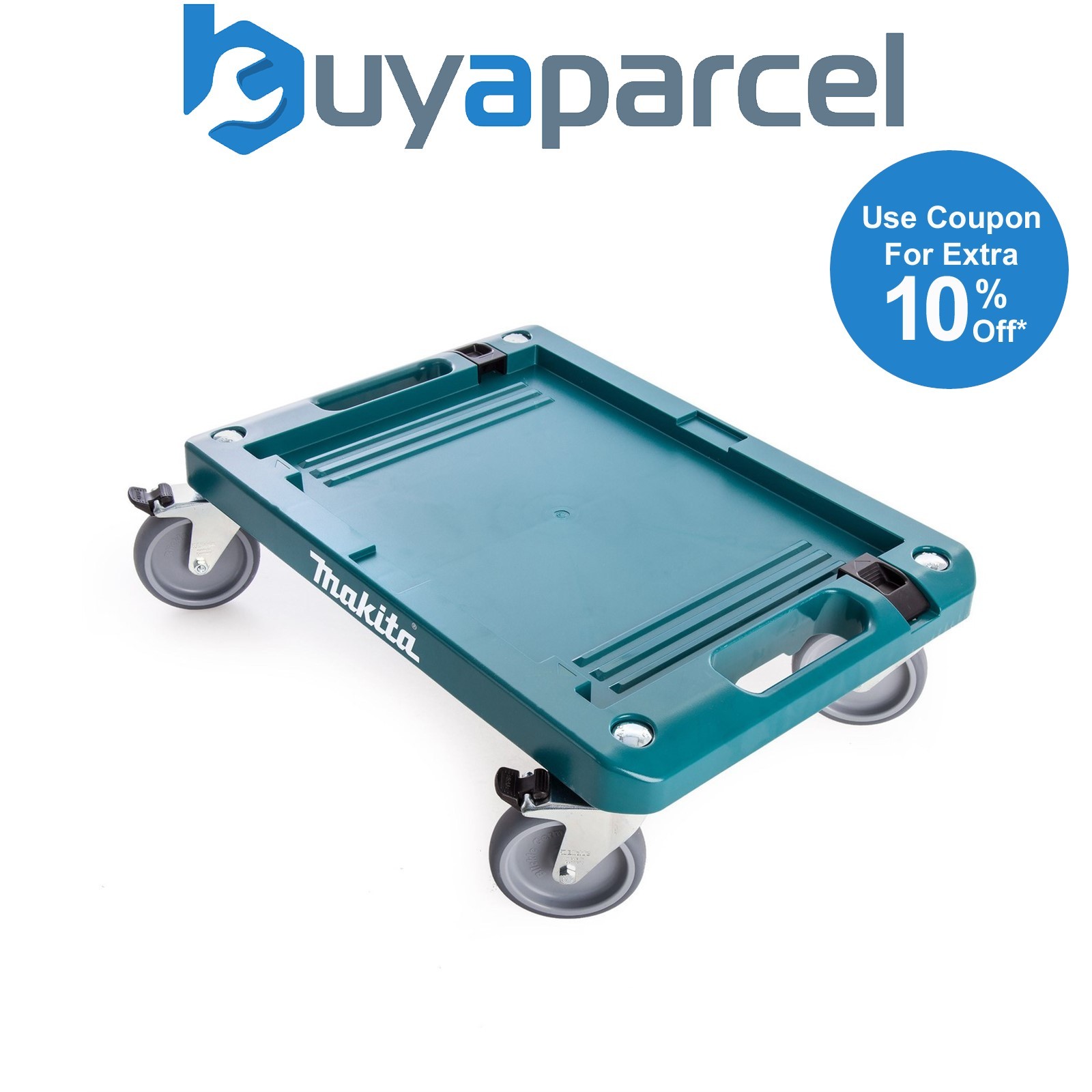 Makita P-83886 MakPac Case Carrier - 4 Wheeled Trolley + Brake - 100kg Max Load