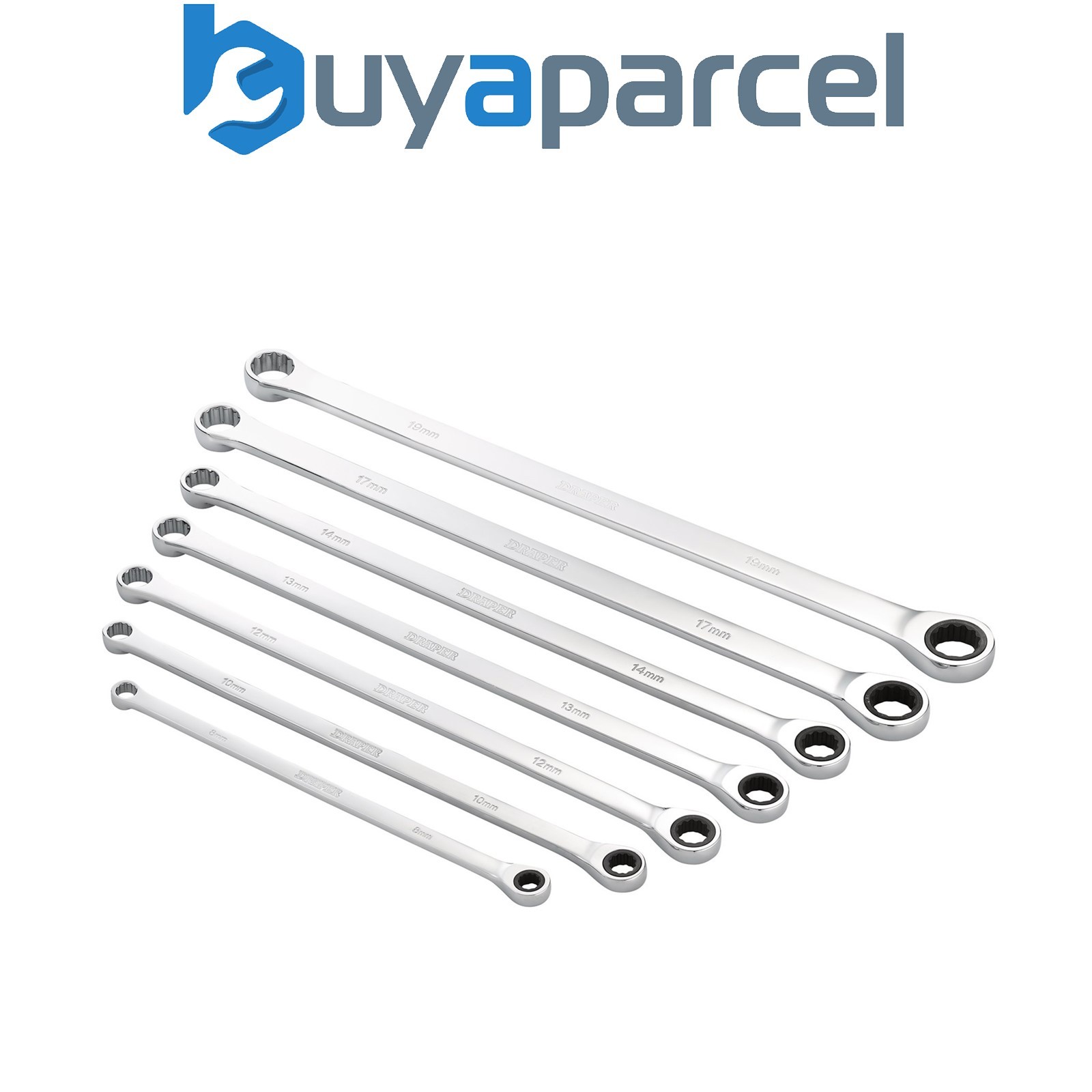 Draper 27778 Draper HI-TORQ Metric Extra-Long Double Ring Ratchet Spanner Set (7