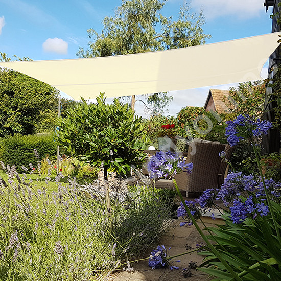 5m x 4m Sun Shade Sail Garden Patio Canopy Awning 98% UV Block Cream