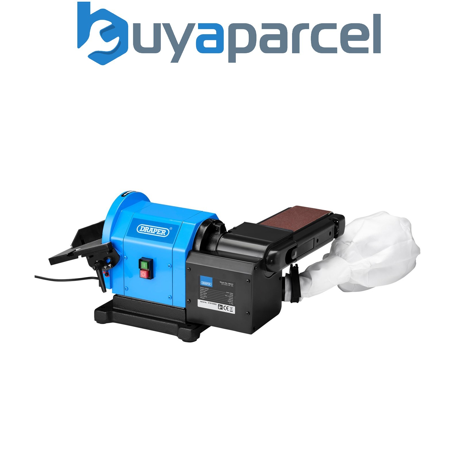 Draper 98525 230V Belt, 100mm and Disc Sander, 200mm, 500W