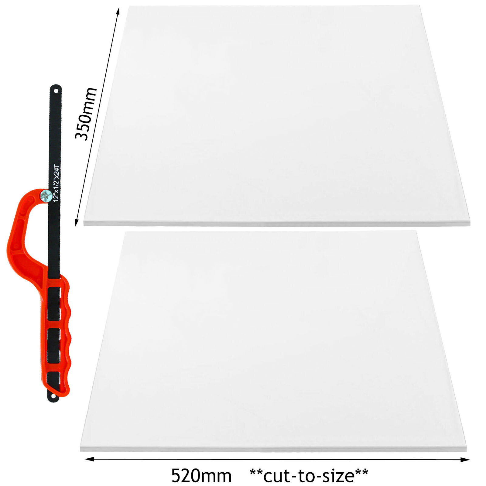 Shelf Clear Perspex for Mini Fridge Beer Caravan Cut to Size x 2 + Saw 520x350mm