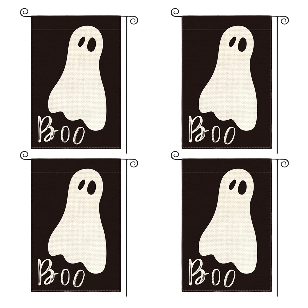 3X(Halloween Themed Linen -Sided Printed Garden Flag Holiday Decor Garden6943