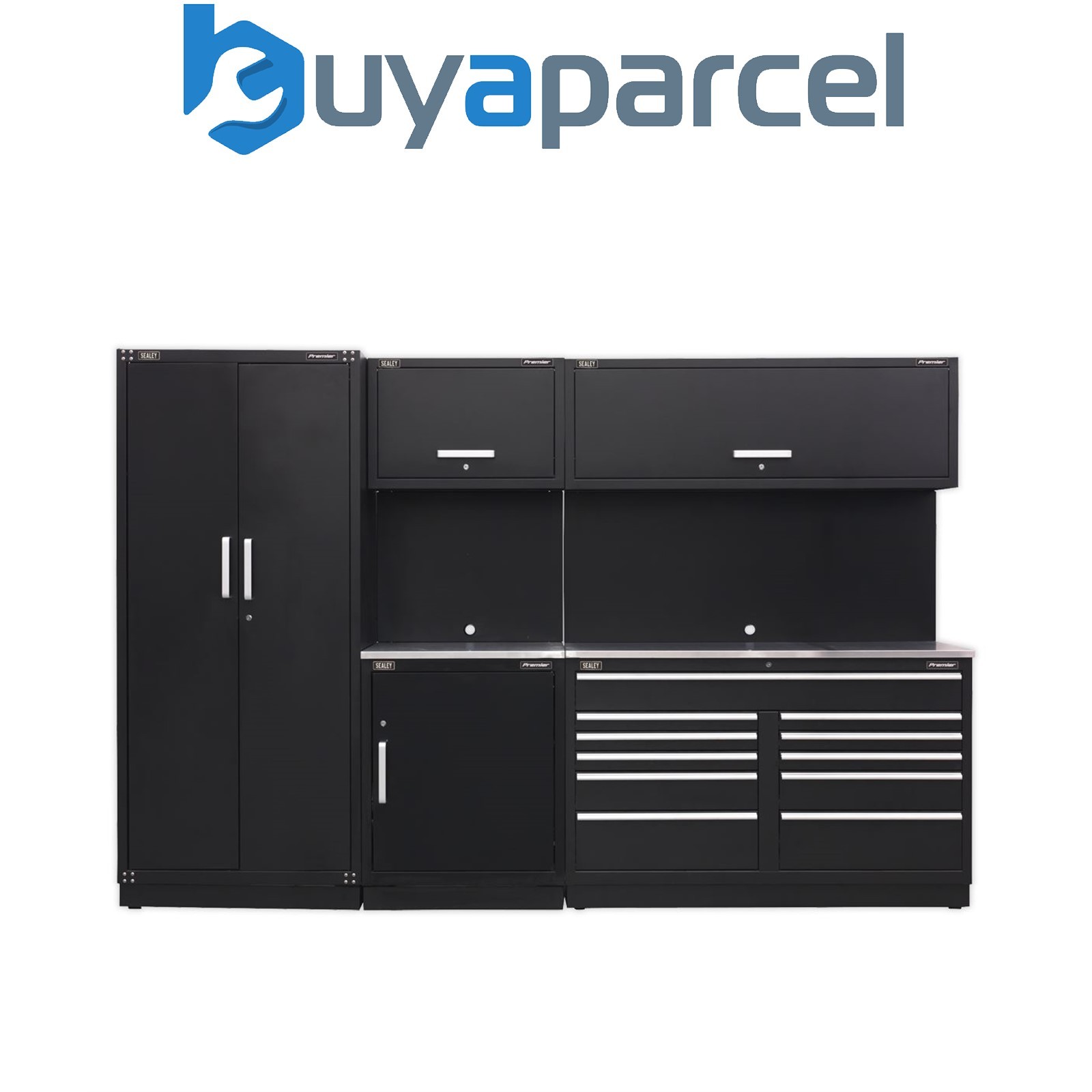 Sealey APMSCOMBO2SS Premier&trade; Storage System with Stainless Worktop 3.26m