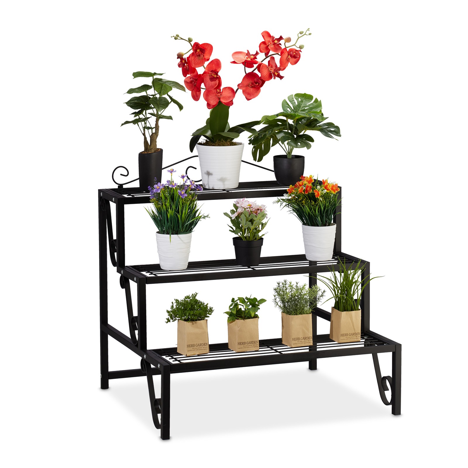 Plant stand Flower Rack Sturdy Easy Assembly Plant Shelf Metal Plant Holder
