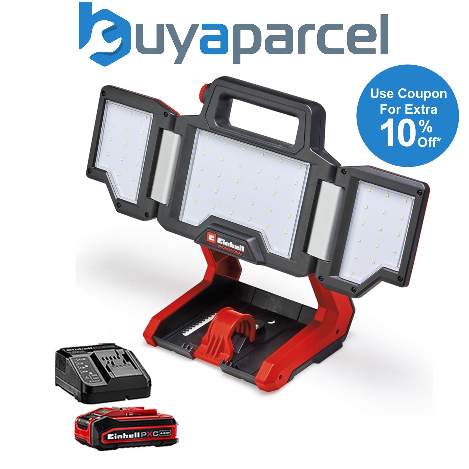 Einhell Professional 18v LED Site Light TP-CL 18/3000 5700k Fits Tripod + 4AH