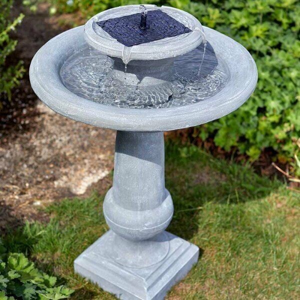 Chatsworth Solar Fountain Water Feature Garden Cascade Stone Effect Decoration