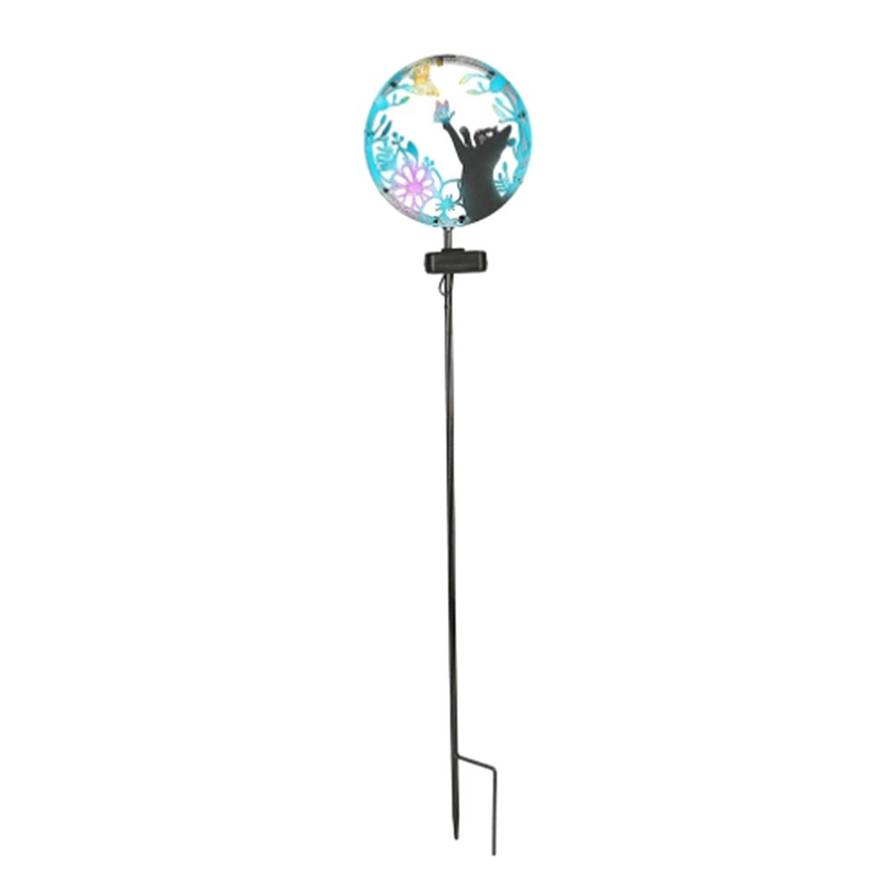 3X(Outdoor Solar Stake Light Metal Figurine with Solar Lights Garden1524