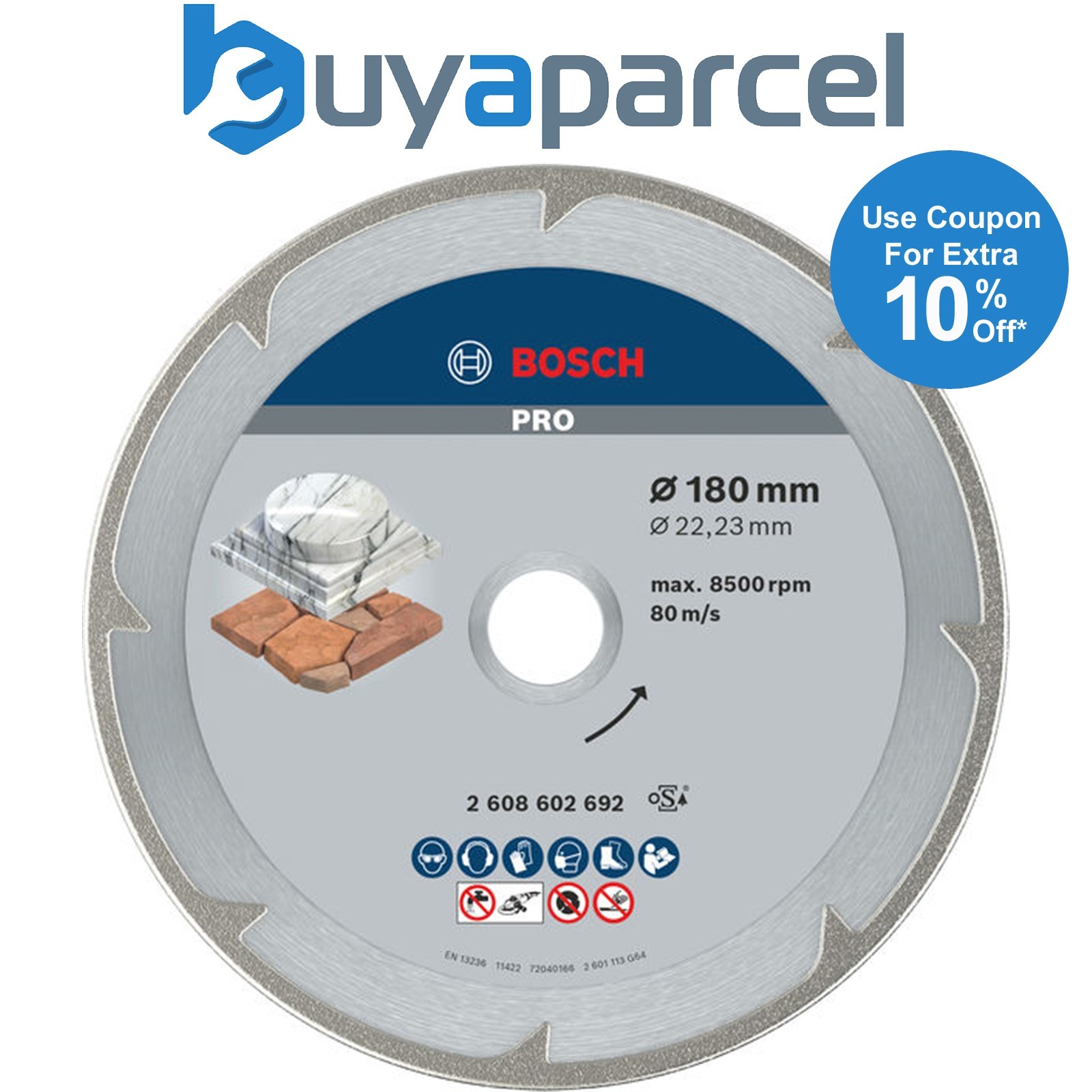 Bosch Diamond cutting discs PRO Marble Diamond Disc 180 x 22.23 mm 2608602692