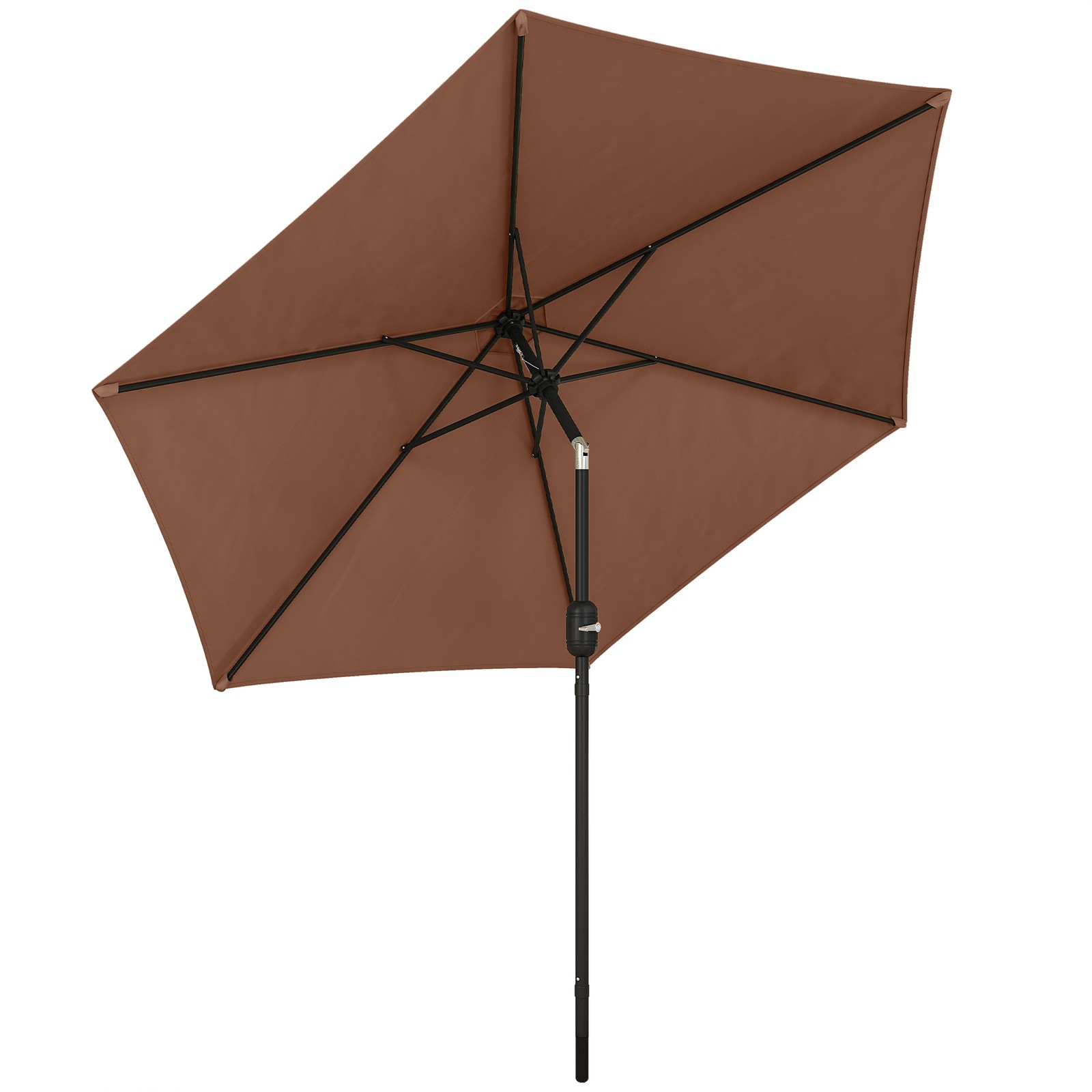 Outsunny 2.6M Garden Parasol Umbrella with Aluminium Pole, Tilt, Crank