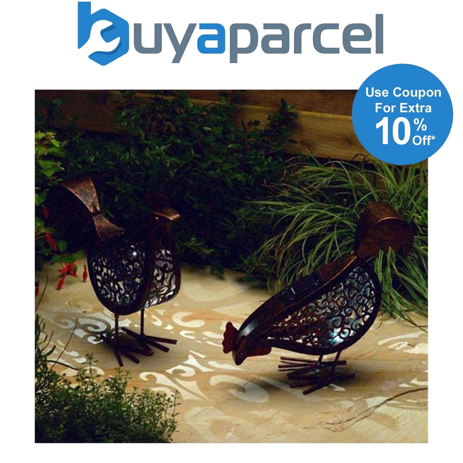 Smart Garden Solar Hens Bird Silhouette Light Garden Light Figure Ornament