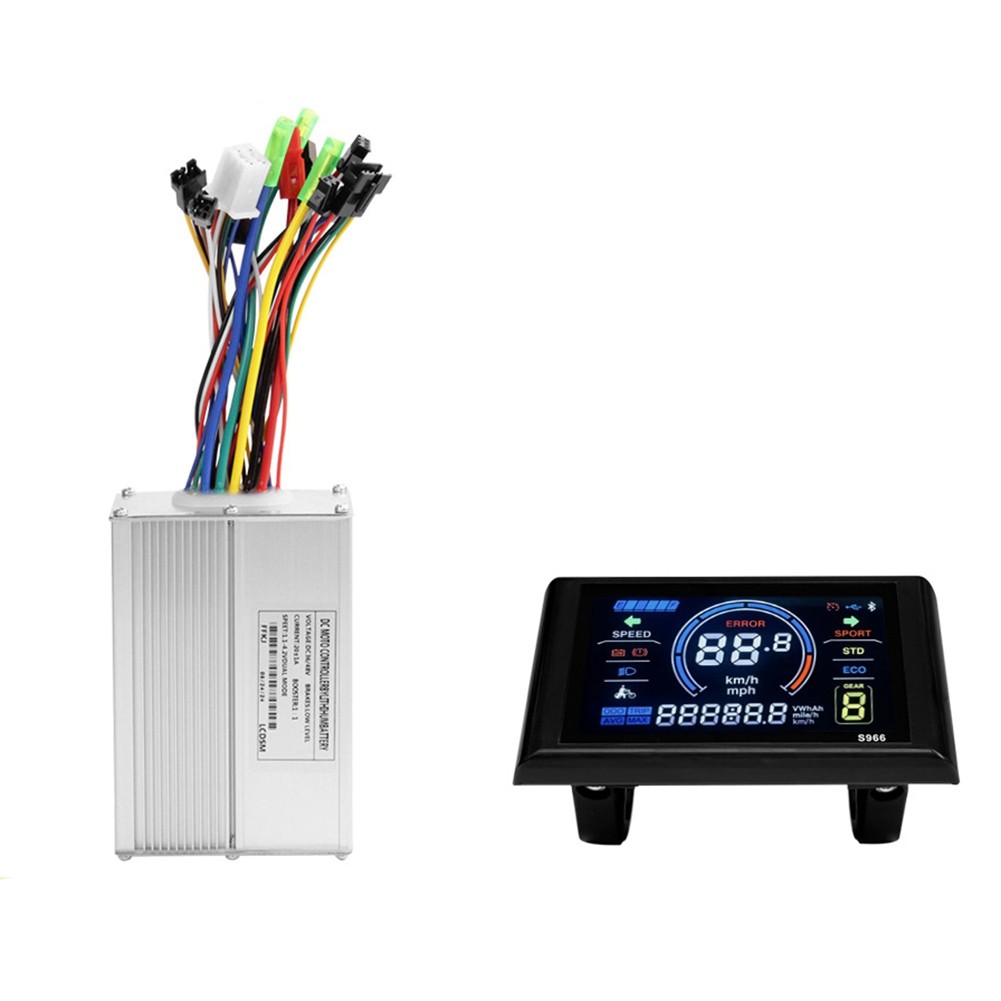 S966 Electric Bike LCD Display Dashboard SM5+2PIN+20A 36V/48V Sine 6578