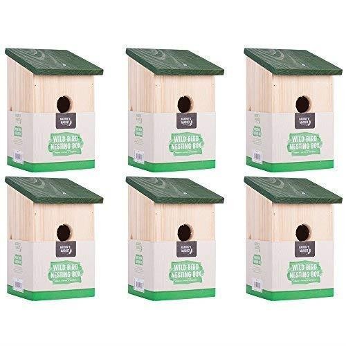WOODEN NESTING BOXES NEST BOX BIRD HOUSE SMALL BIRDS BLUE TIT ROBIN SPARROW