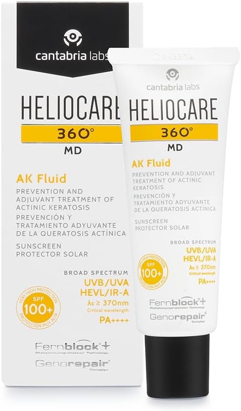 Heliocare 360° AK Fluid, Sunscreen, SPF100 Full Spectrum Protection, Made for