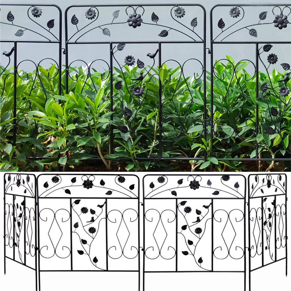 5Pcs of Rustproof Thicken Metal Garden Fence Animal Barrier Border Outdoor Patio