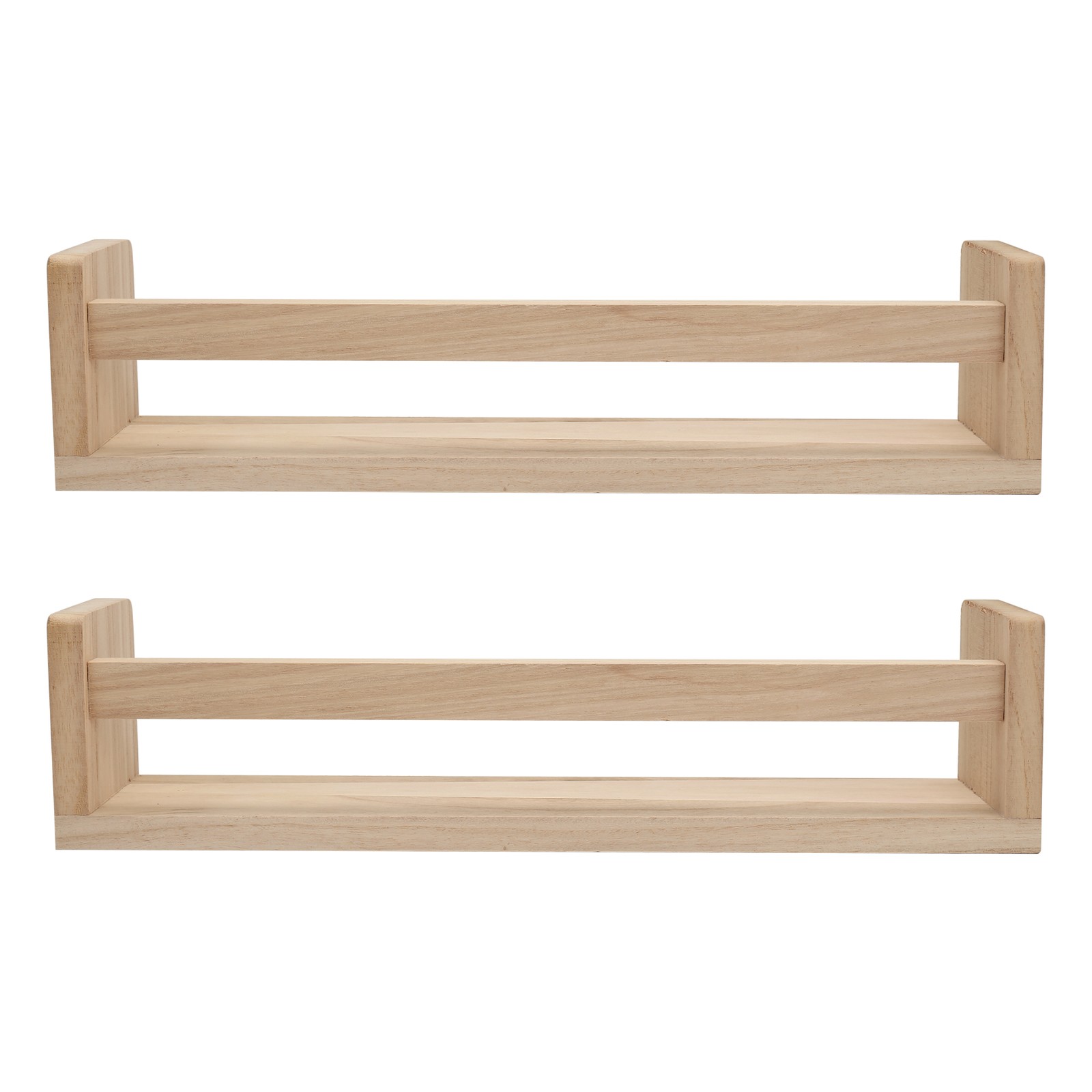 2Pcs Bookshelf,Natural Wood Floating Wall Bookshelf for Kids,Nursery5032
