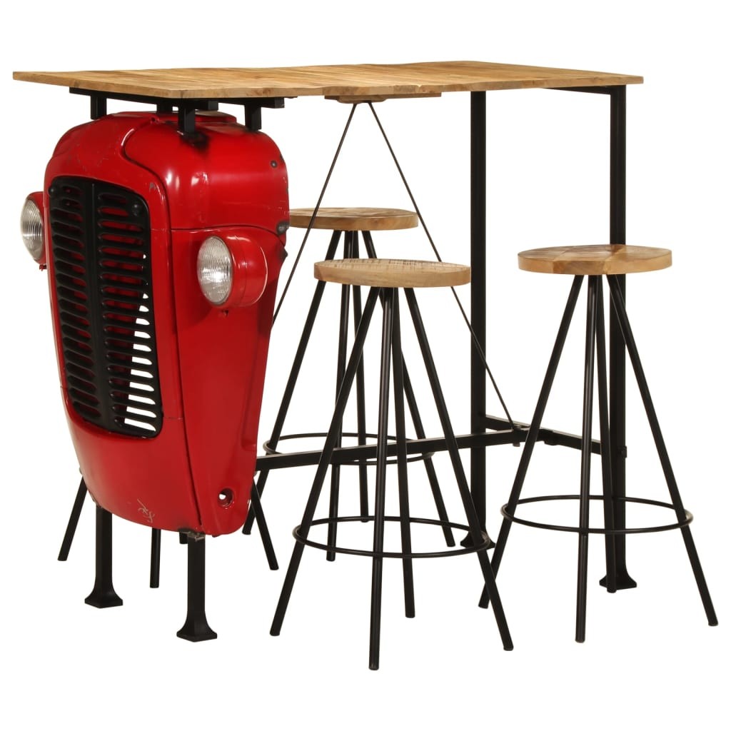 Bar Set 5 Piece Table and Chairs Pub Bistro Solid Wood Mango vidaXL