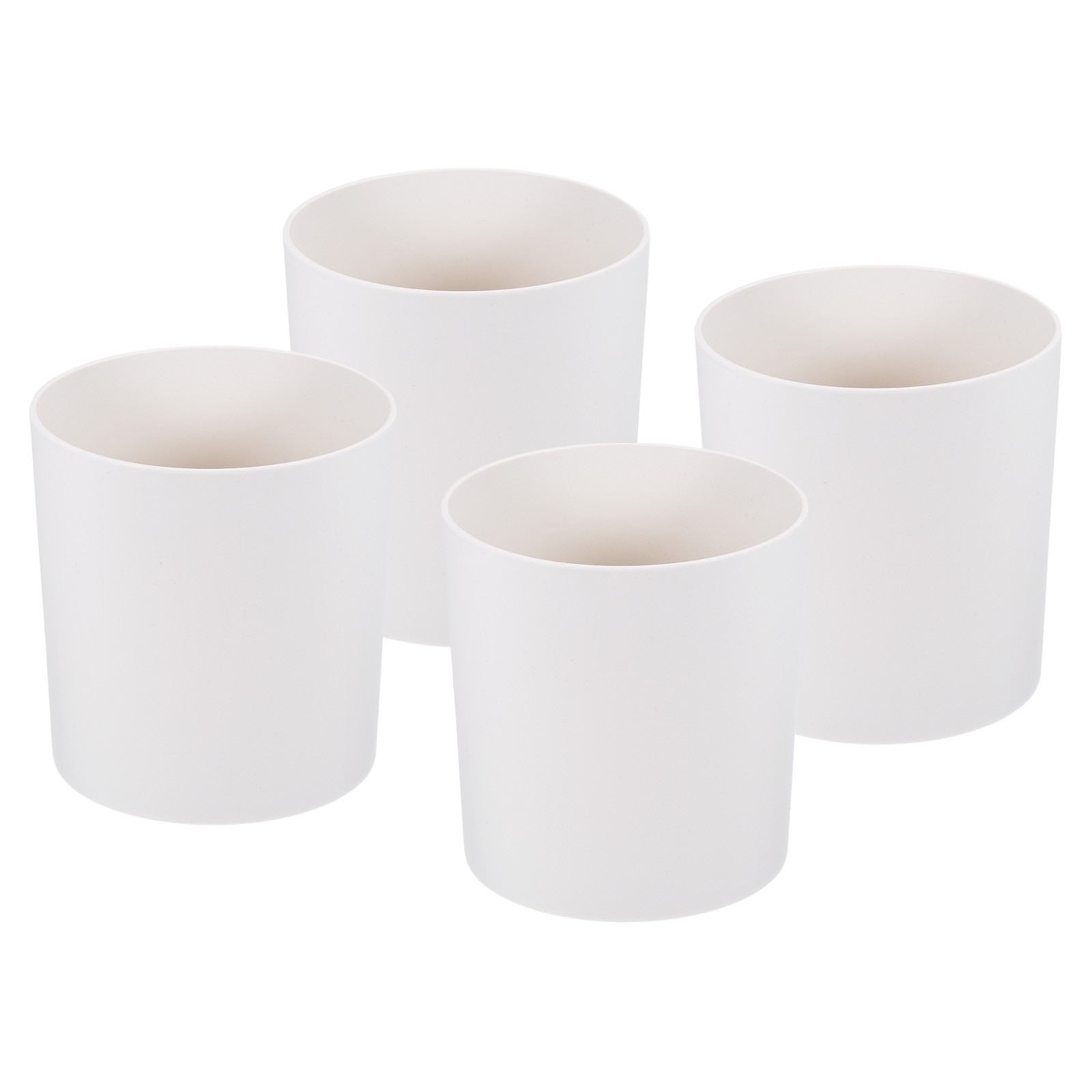 4pcs 6" Plastic Round Flowerpot Planter Container for Indoor Outdoor, White