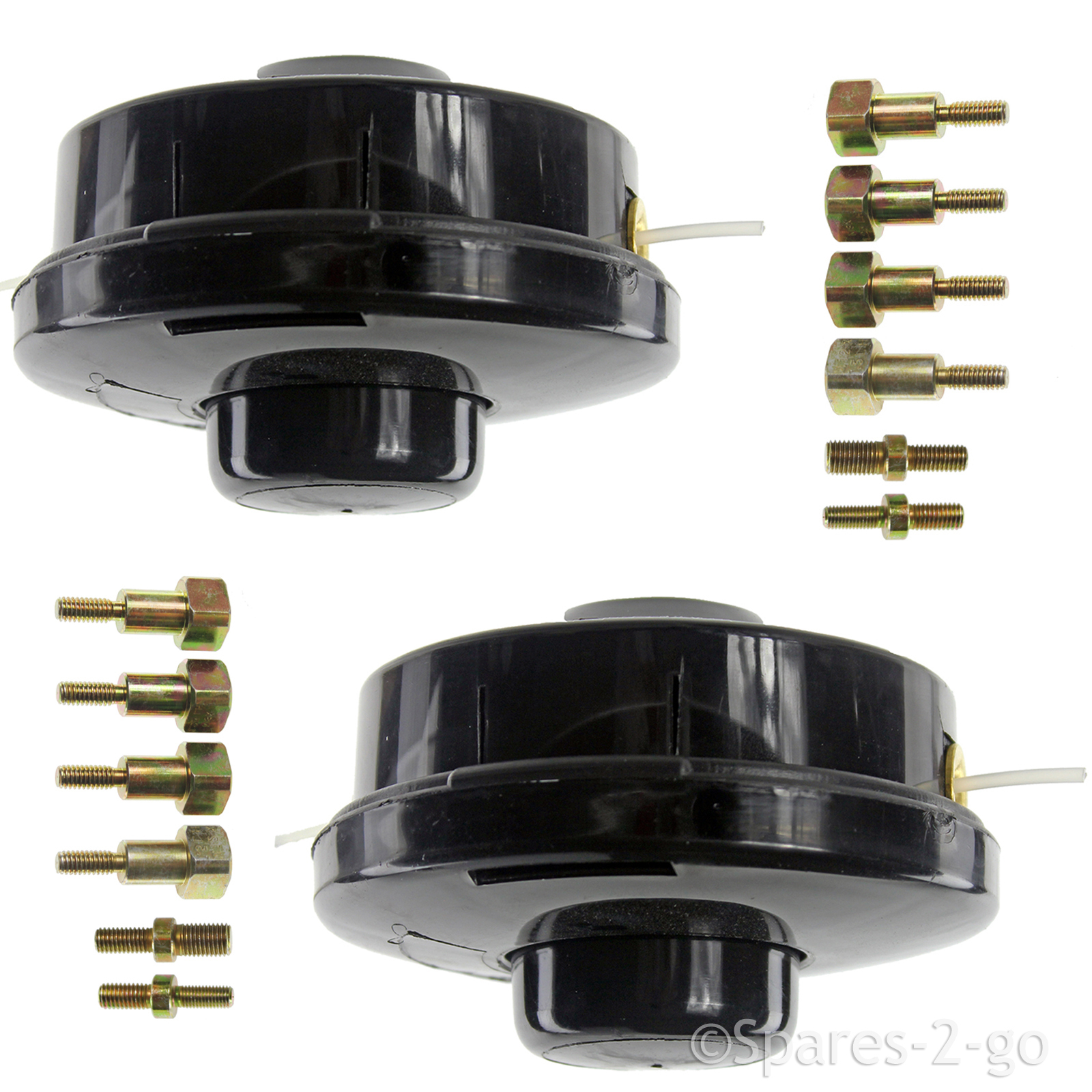 2 x UNIVERSAL Dual Line Petrol Strimmer Trimmer Brushcutter Bump Feed Spool Head
