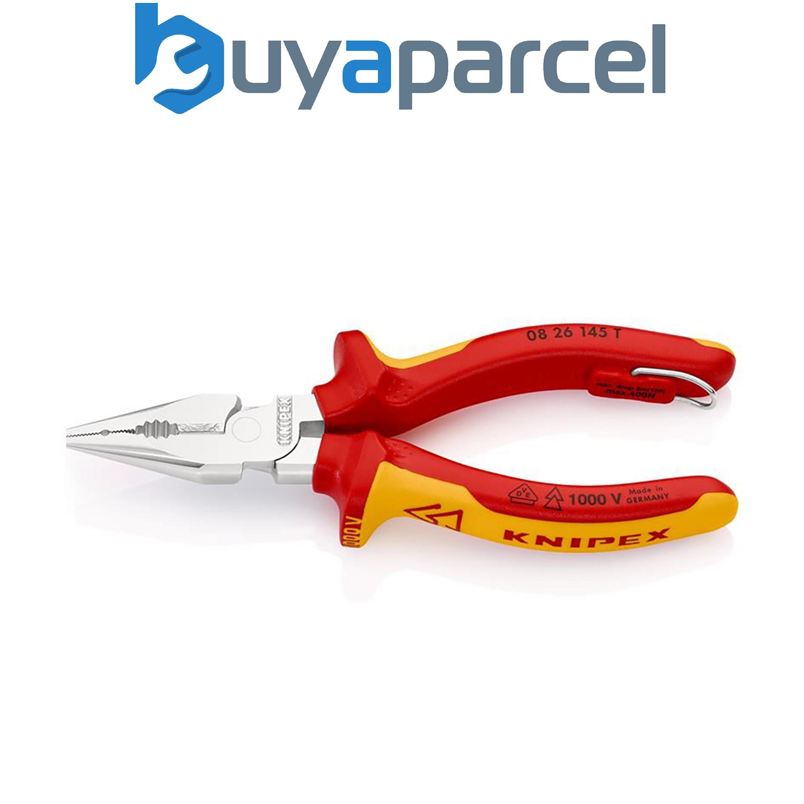 Draper 25159 KNIPEX 08 26 145 T BK Needle-Nose Combination Pliers, 145mm