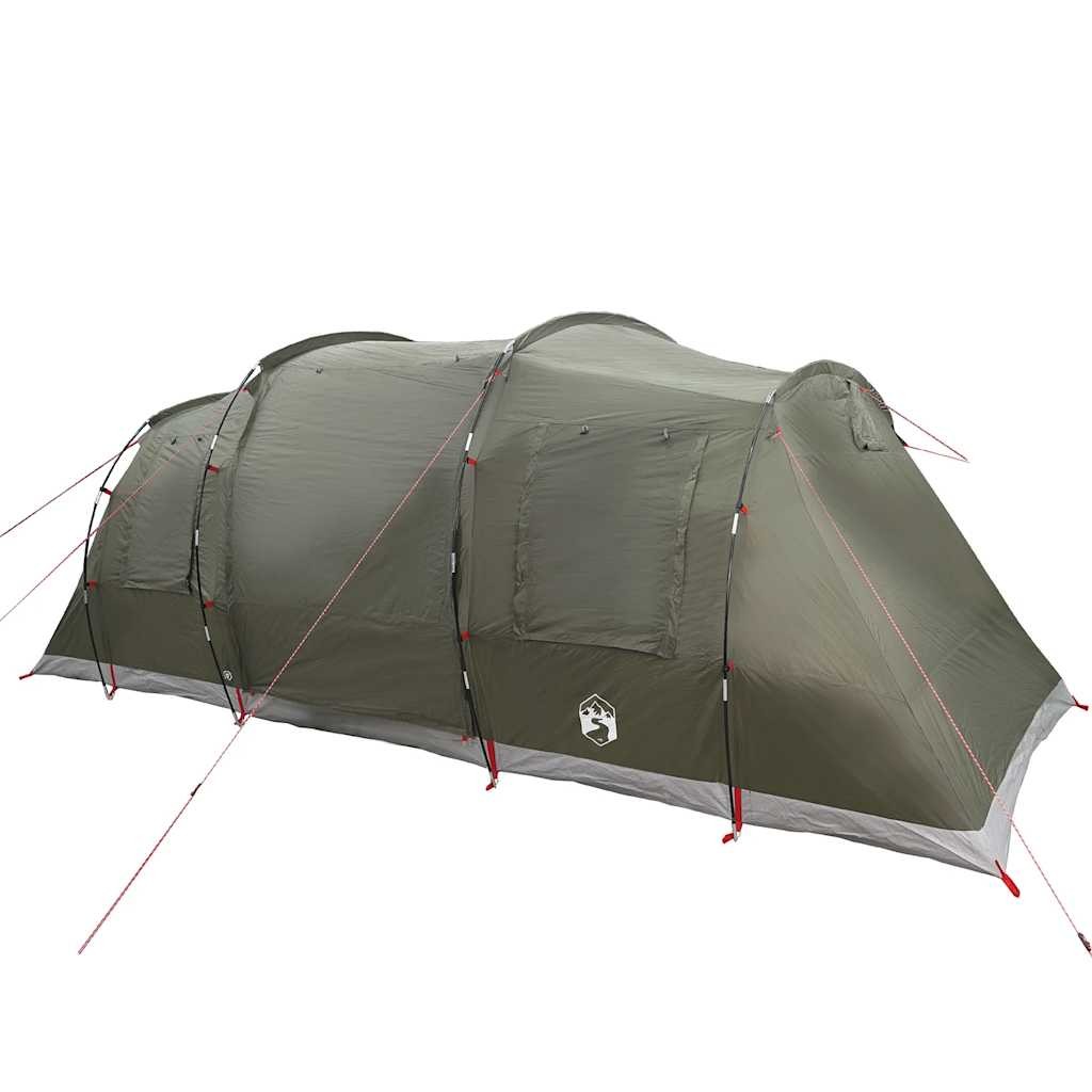 Family Tent Tunnel 6-Person Camping Dome Olive Green Waterproof vidaXL